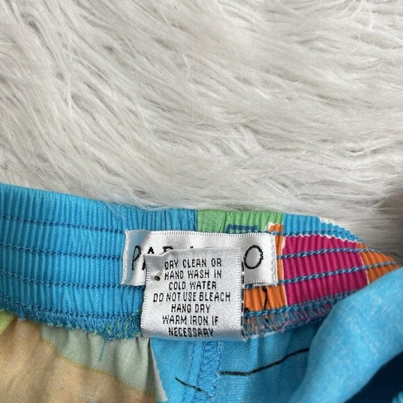 VTG 90s Paradise Turquoise Beaded Novelty Print 1X Pants Resort Wear Beach Fish - Picture 10 of 11